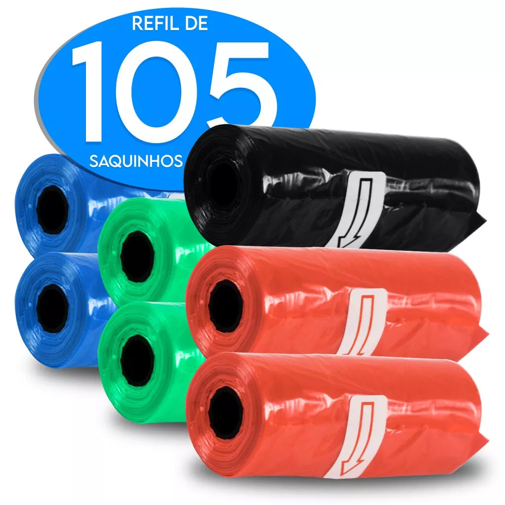 Refil Cata Caca Pet Saco Higiênico 7 unidades (105 saquinhos)