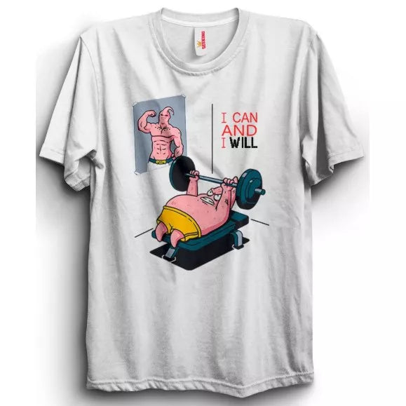 Camiseta Basica Desenho I Can And I Will Academia