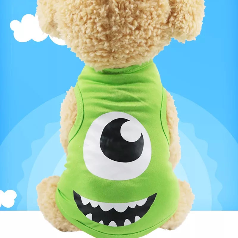 Camiseta Cachorros Macios Roupas Para Cachorro De Estimação De Desenho Verão Coletes Casuais Pequenos Animais