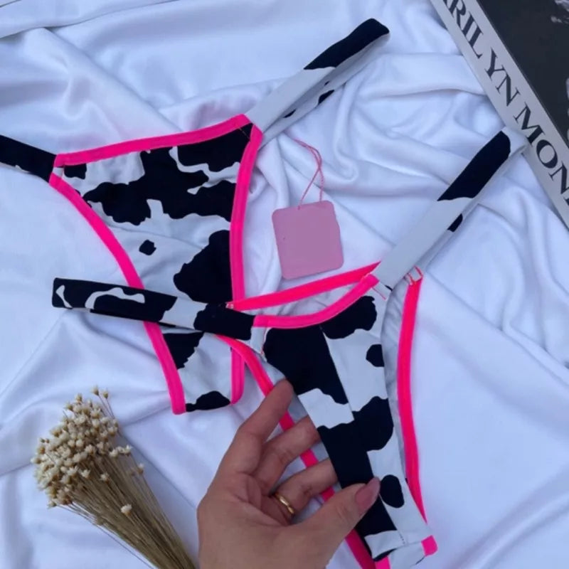 Calcinha Vaquinha Fio Duplo Conforto Estampada Sexy Sensual Biquíni Lingerie Feminina