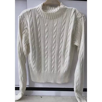 Blusa de frio tricô cropped feminina manga longa
