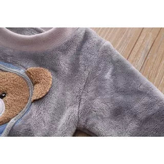 Conjunto De Pijama De Flanela Unisexo Para Crianças De Outono