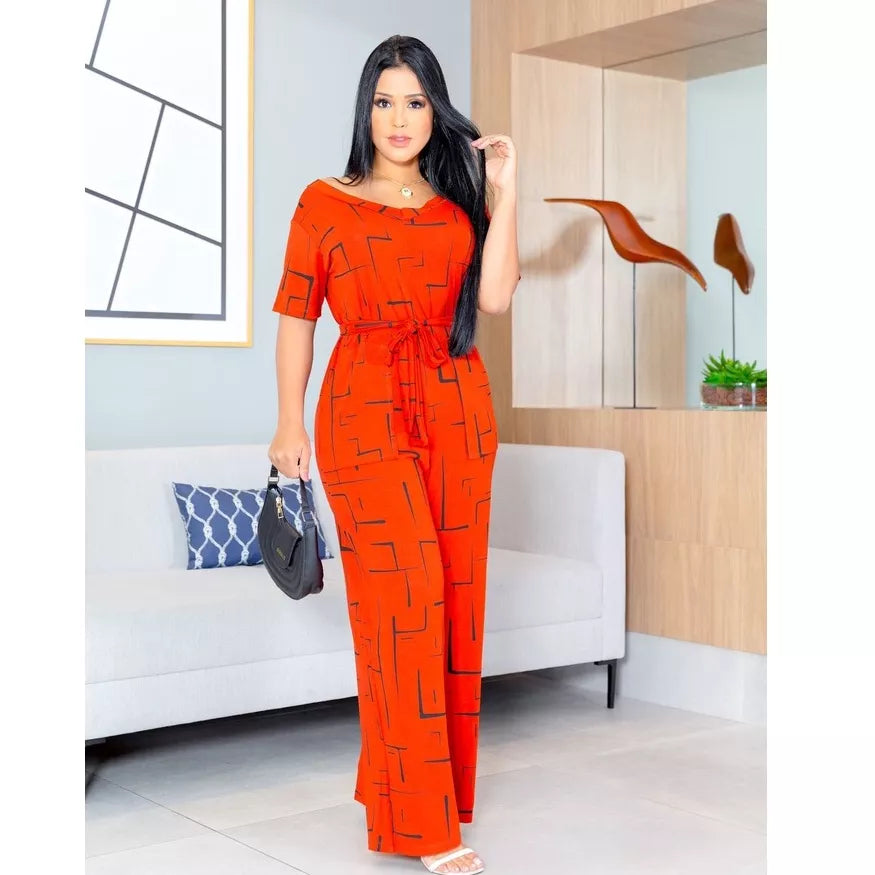 Macacao Saruel Com Manga Curta Com Cintinho Longo Max Feminino Bolsos Viscolycra Soltinho Evangelico Roupas Femininas 38 ao 46