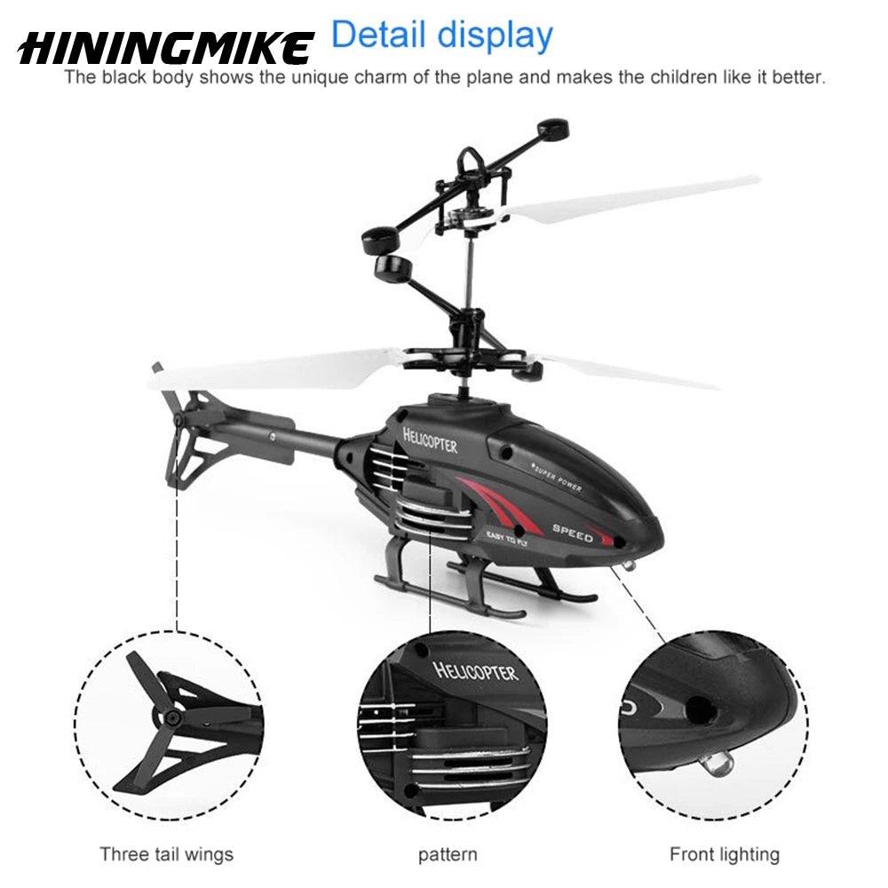 Helicóptero de Brinquedo de Controle Remoto Mini Zangão Recarregável Infravermelho De Indução