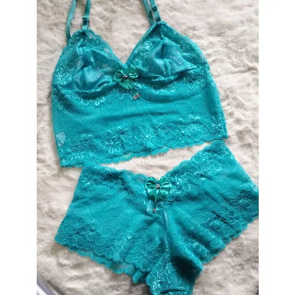 Conjunto espera marido com forro conjunto rendado Conjuntos cropt