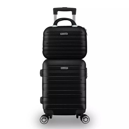 Kit Mala Bordo Viagem Frasqueira ANAC ABS Rígido Avião 45x30x20