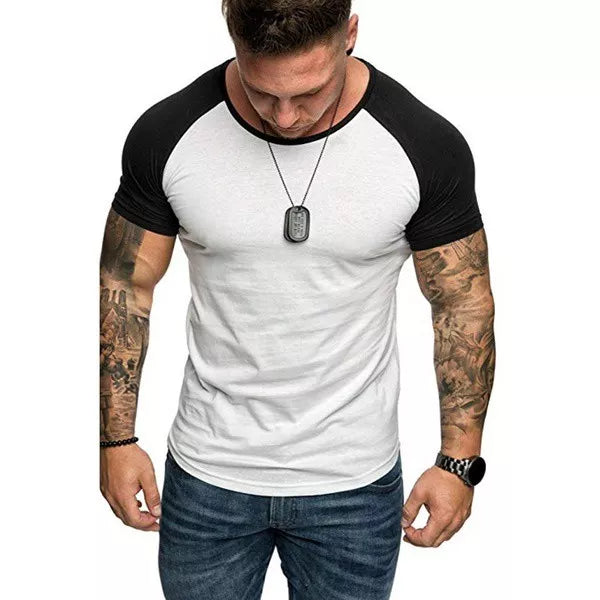 camiseta masculina raglan manga curta