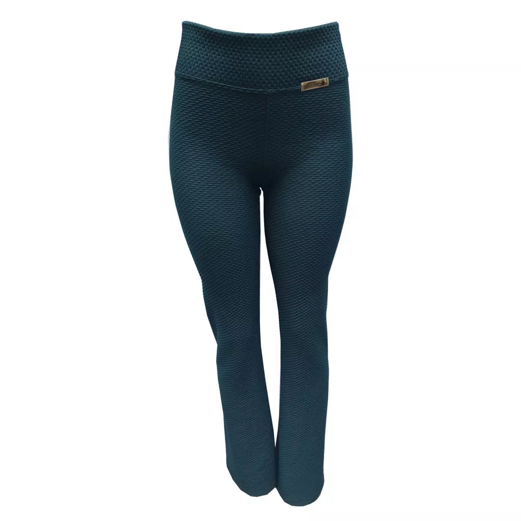Calça Feminina Flare Bailarina Colmeia Casual