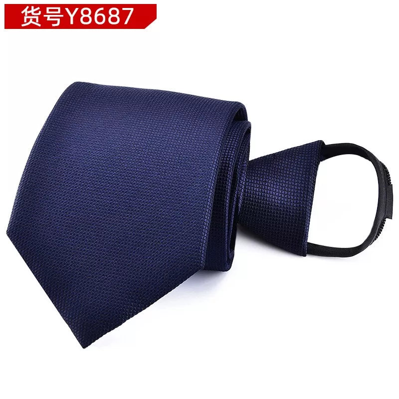 8CM Men's Zipper Tie Gravata Administrative Business Dress Groom Wedding Tie Gravatas Vestido de noite Festa Reunião Tie