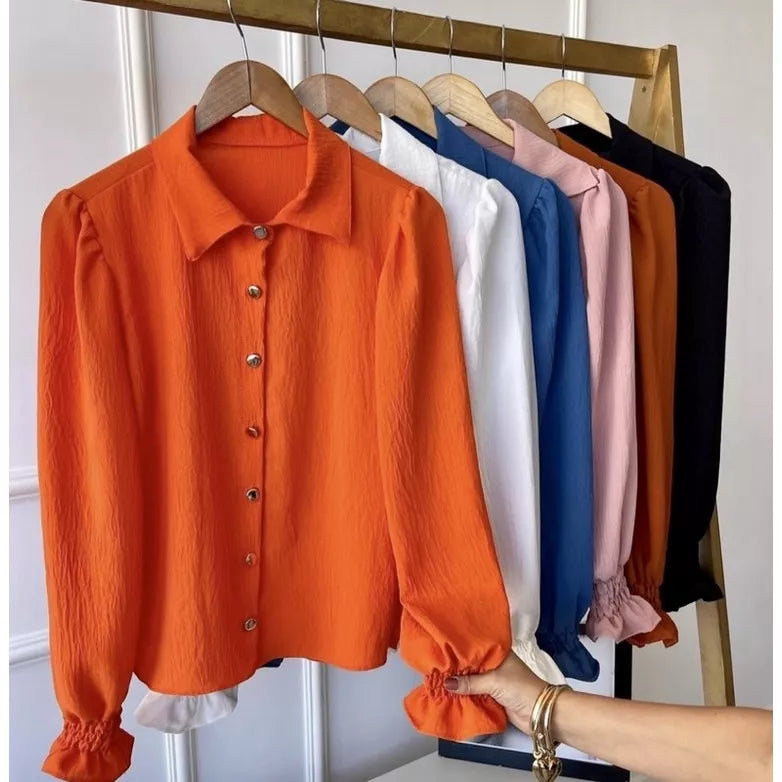 Camisa Feminina Social Botão Estico Blogueira Tendências Super Moda Envio ! !
