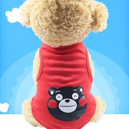Camiseta Cachorros Macios Roupas Para Cachorro De Estimação De Desenho Verão Coletes Casuais Pequenos Animais