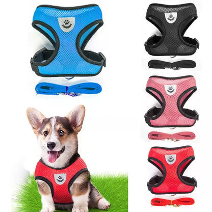 Peitoral Com Guia para Caes E Gatos Colete Regulavel Super Confortavel para Cachorro