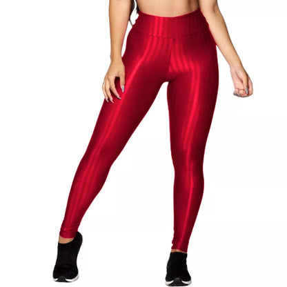 Calça Legging Poliamida, Ótimo Para Academia/ Cintura Alta - Tecido Brilhoso 3D
