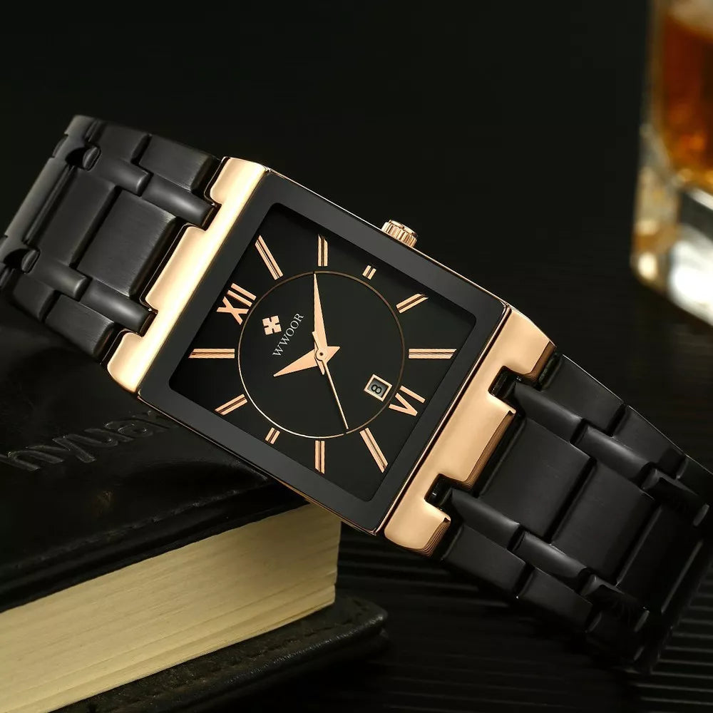 WWOOR Relógios Masculinos luxo prova da água aço inoxidável Esportivas original Caixa grátis - 8858