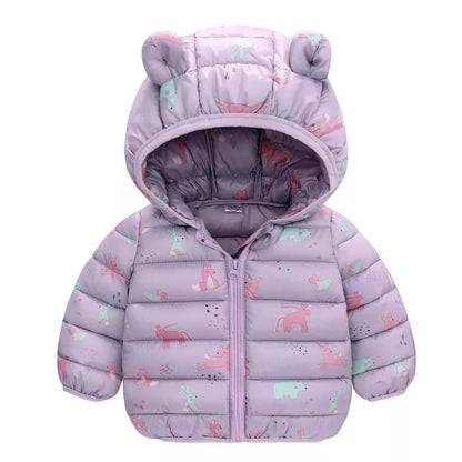 Casaco De Inverno Infantil Grosso De Algodão Estampado