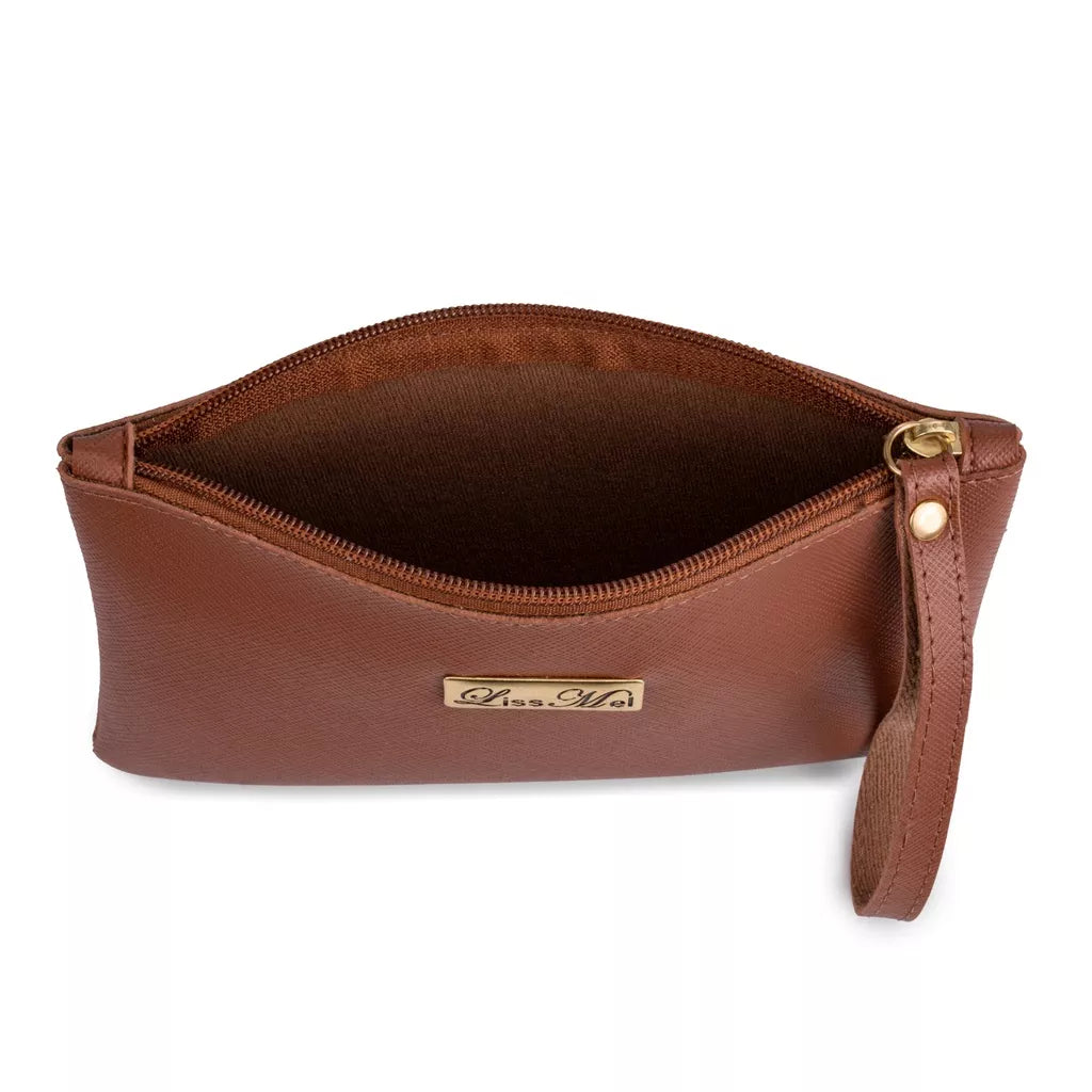 Kit Bolsa Feminina Bolsa Alça Transversal e Bolsa Necessáire de Mão 2 unidades