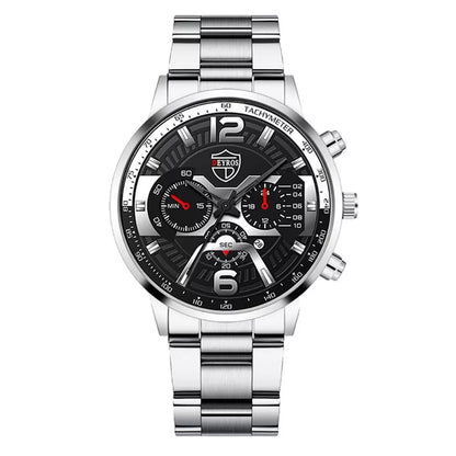 Relógio De Luxo Ouro Masculino Original Cronógrafo De Quartzo De À Prova D'água Negócios Relogio Masculino Dourado Com Pulseira Kit