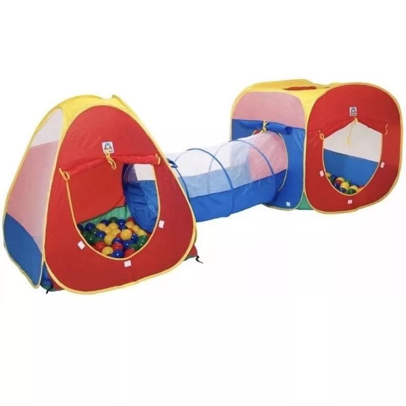 Tenda Toca Barraca Infantil Tunel 3x1com Piscina para Bolinhas Princesas Astronaltas com  Cesta Basquete Playground Brinquedo