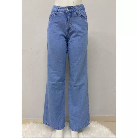 Calça Jeans Wide Leg Feminina Pantalona Sem Lycra Calça Cintura Alta 2022
