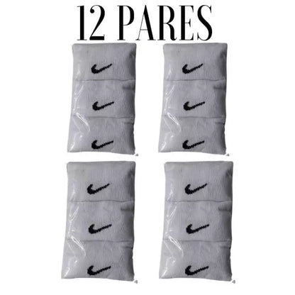 Kit 12 Meias ou 6 Pares de Meias Soquete curta algodão Masculinas e femininas Brancas