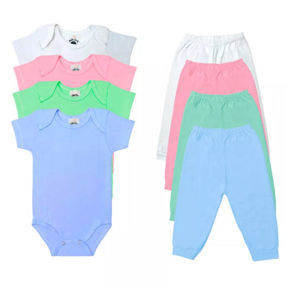 kit 4 peças - Mijão Calça e Body Malha P/M/G  - ( Liso e Estampado)