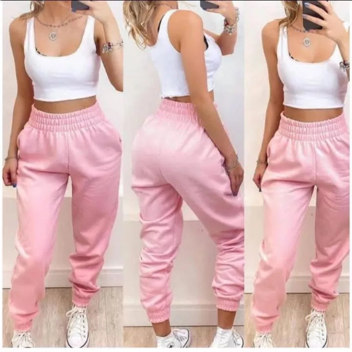 Calça moletom feminina Jogger Grossa Tendência