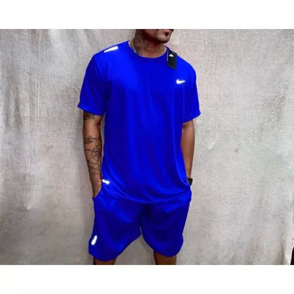 Conjunto Colorido Refletivo Camiseta e Bermuda - Chimpa - Verão