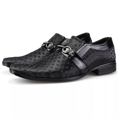 Sapato Masculino Social Touroboots Conforto Estampado Envernizado Calce Fácil