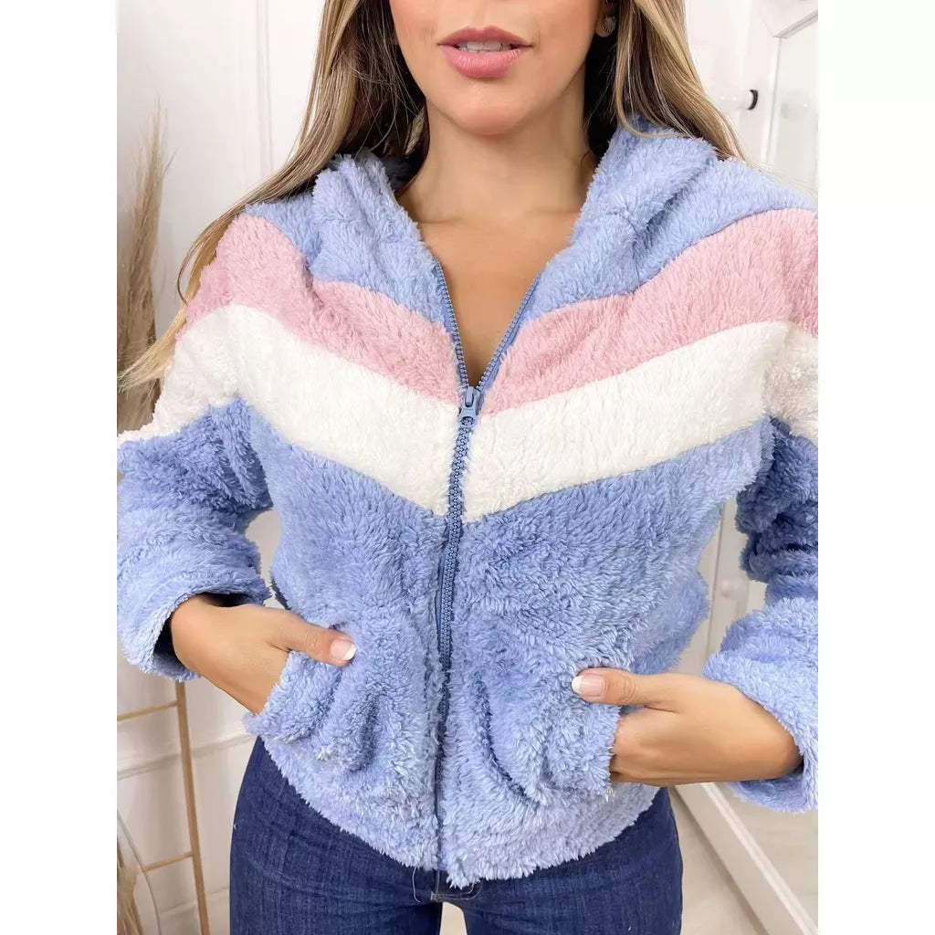 Casaco Moletom de Pelinho Blusa Frio Feminino   3RD SD7091