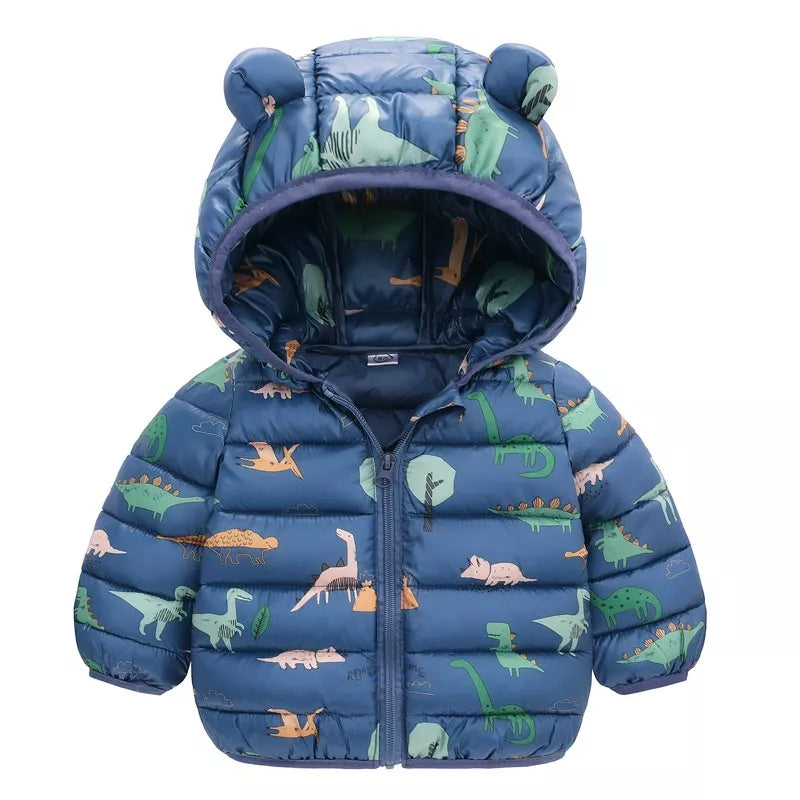 Casaco De Inverno Infantil Grosso De Algodão Estampado