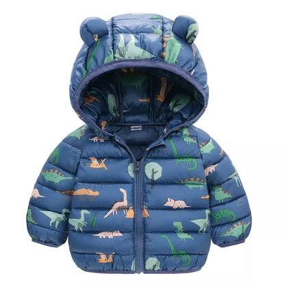 Casaco De Inverno Infantil Grosso De Algodão Estampado