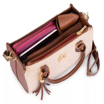 Kit Bolsa Feminina Bolsa Alça Transversal e Bolsa Necessáire de Mão 2 unidades
