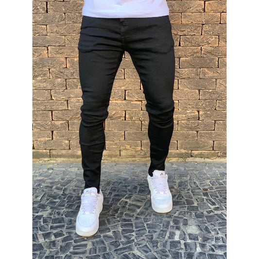 Calça Jeans Skinny Com Ziper Lycra Elastano Masculina Nova Tendencia