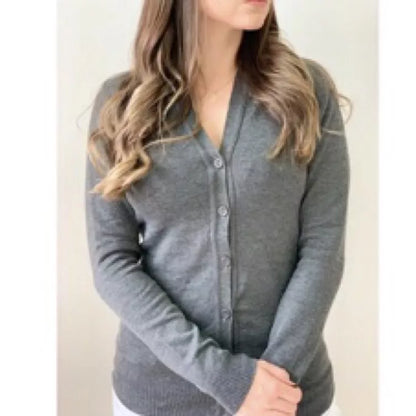 Casaco De Frio Cardigan Básico De Elastano Tricot Botões Casaquinho Inverno