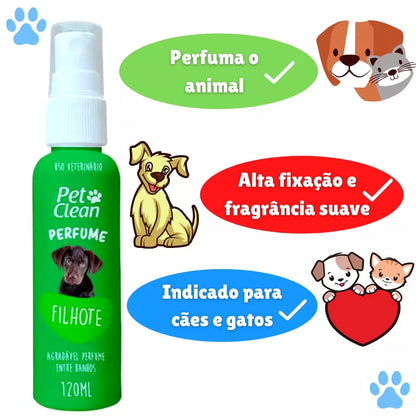 Perfume para Cachorro e Gato Pet Clean - 120 ml - Envio Imediato