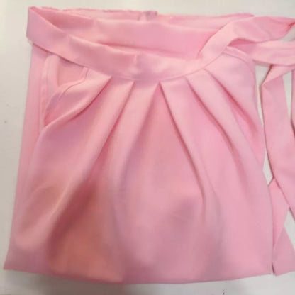 Blusa Feminina Gola Alta Laço Pescoço Crepe Moda Evangelica