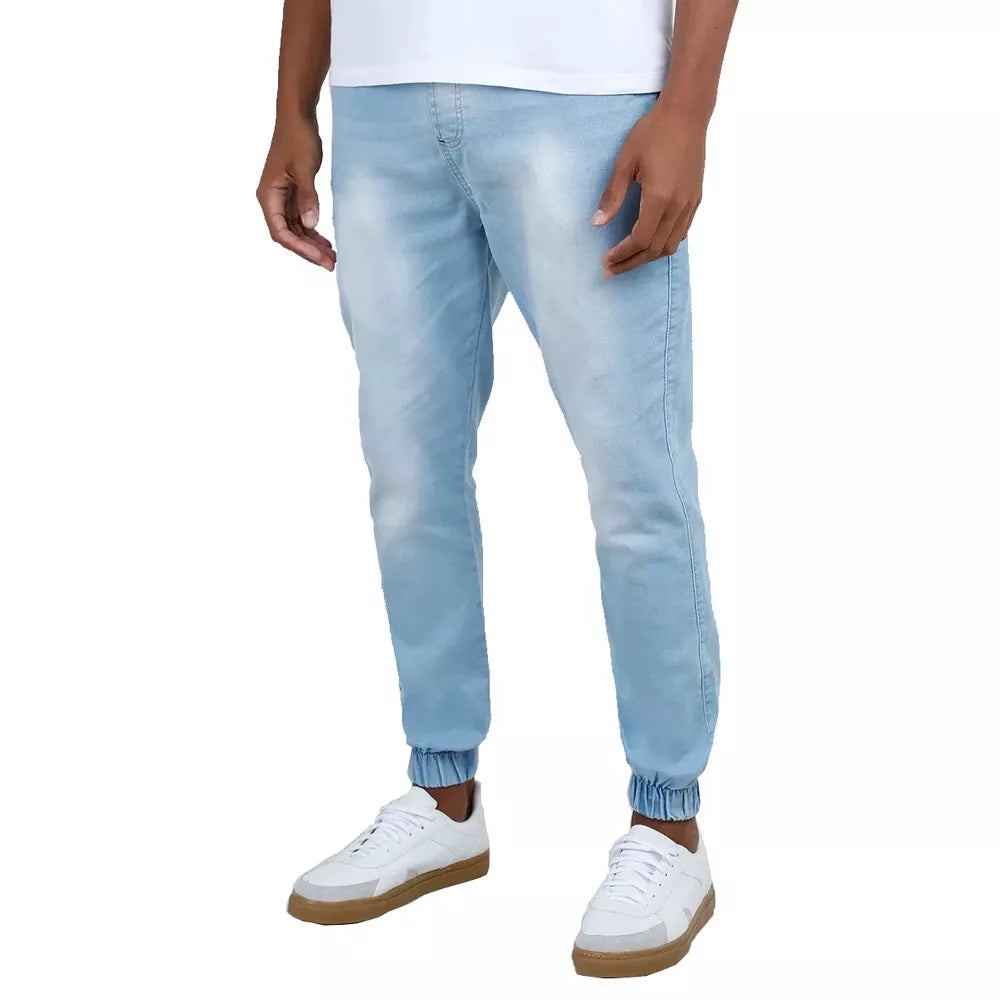 Calça Jogger Masculina Punho Lycra Elastano Bege