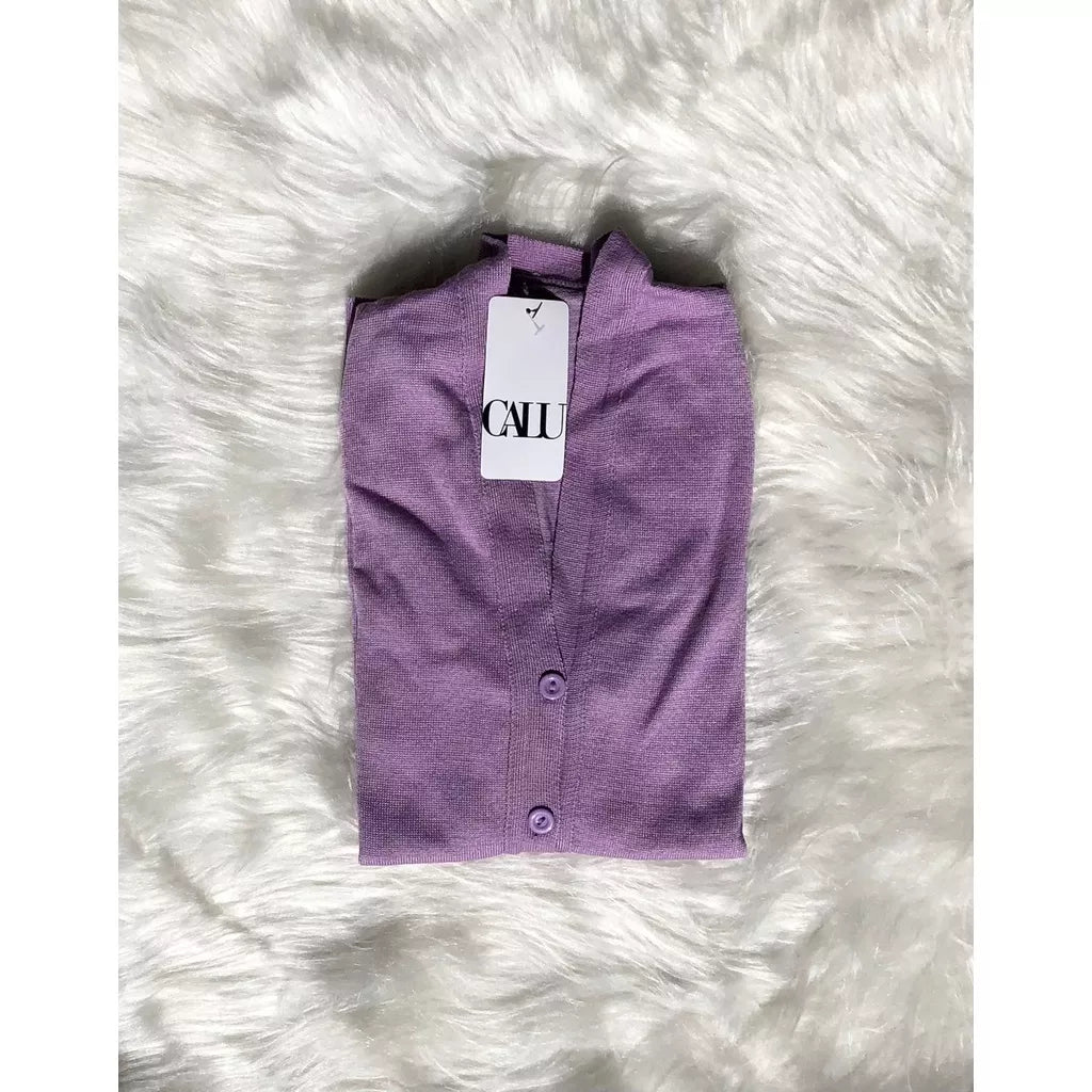 Casaco De Frio Cardigan Básico De Elastano Tricot Botões Casaquinho Inverno