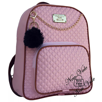 Mochila Feminina Bolsa Mochilinha Fashion Com Lindo Detalhe + Chaveiro Pompom