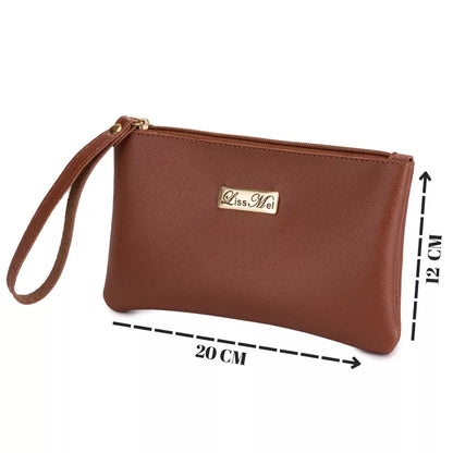 Kit Bolsa Feminina Bolsa Alça Transversal e Bolsa Necessáire de Mão 2 unidades