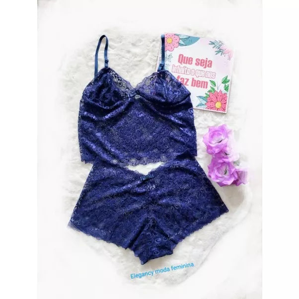 Conjunto espera marido com forro conjunto rendado Conjuntos cropt