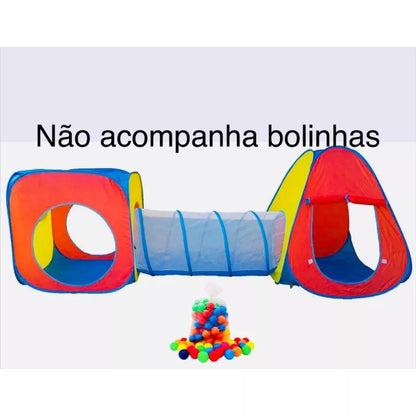 Toca Túnel 3 Em 1 Barraca Cabana Infantil + Menor preço