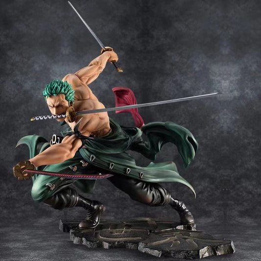 Boneco One Piece Action Figure Roronoa Zoro/Três Faca/Combate Anime Brinquedo
