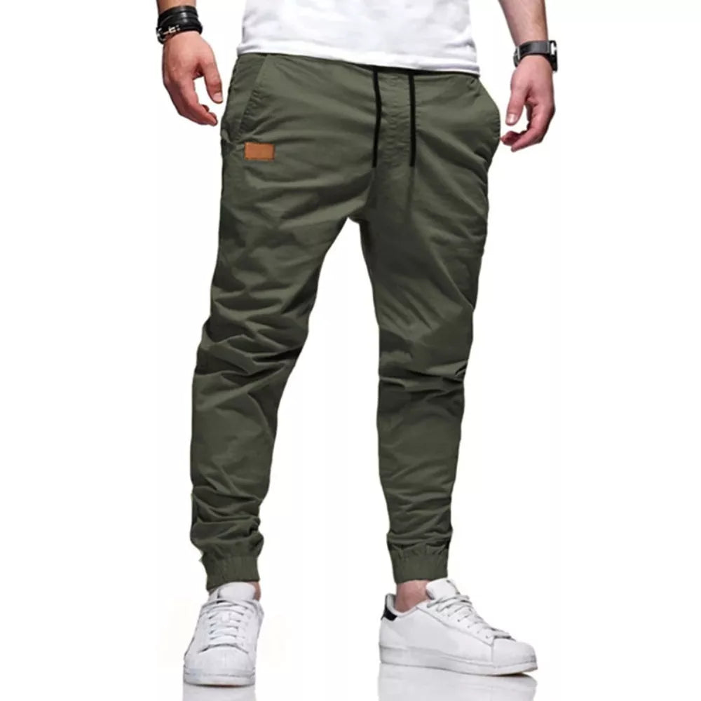 Calça Jogger Masculina Punho Lycra Elastano Bege