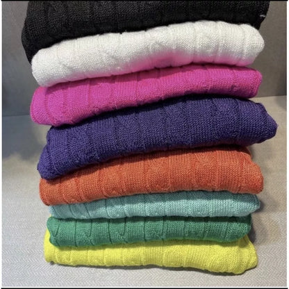 Blusa de frio tricô cropped feminina manga longa
