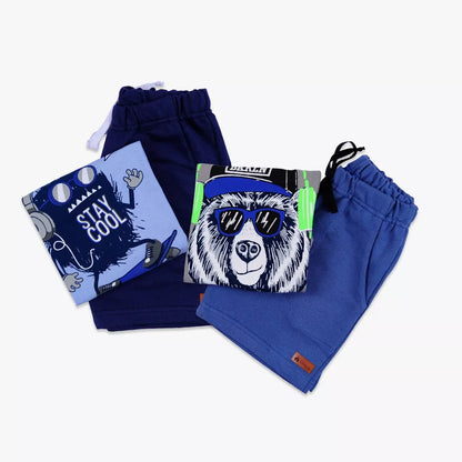 Kit Sortido 10 Peças de Roupas Infantil Menino- 5 Camisetas + 5 Bermudas - Promoção - Kit com 5 Conjuntos de Roupa Infantil Menino Verão Masculino Bebe Barato