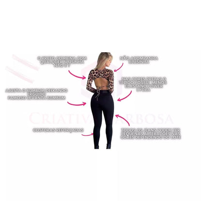 Calça Skinny Feminina Jeans Cós Alto Levanta Bumbum C/ Lycra (Elastano) Modeladora Barata