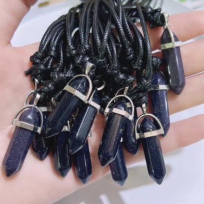 Colar cordao pedra onix preto nartural