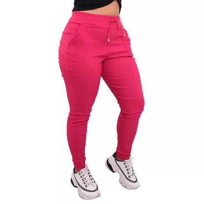 Calça Jogger Feminina Blogueirinha Cargo Luxuosa Bengaline