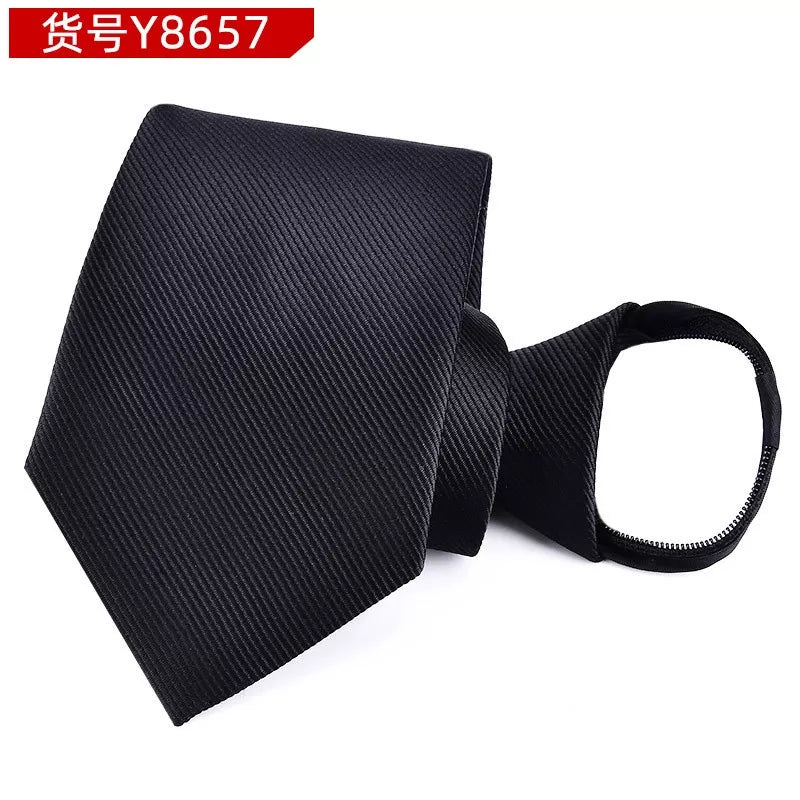 8CM Men's Zipper Tie Gravata Administrative Business Dress Groom Wedding Tie Gravatas Vestido de noite Festa Reunião Tie